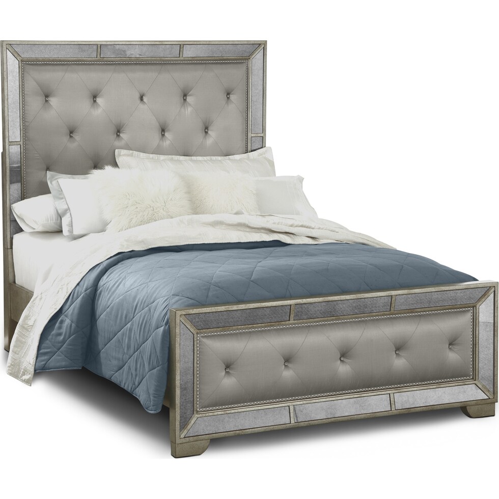 angelina silver king bed   
