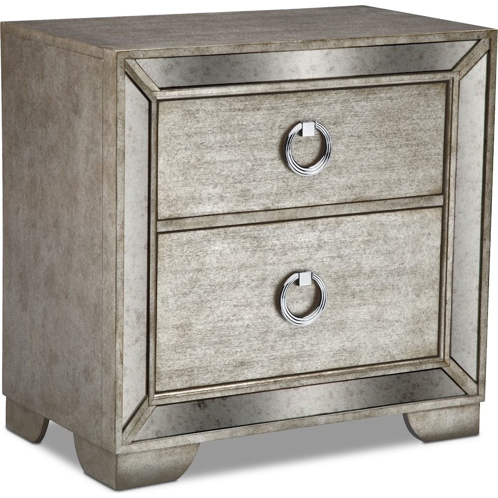 angelina silver nightstand   