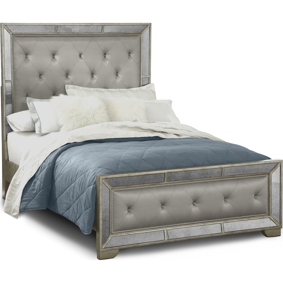 angelina silver queen bed   