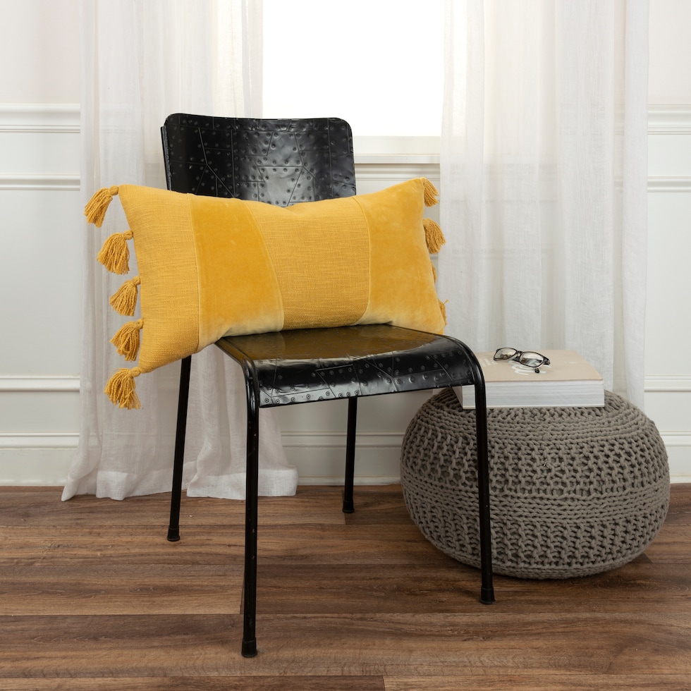 annabelle yellow accent pillow   