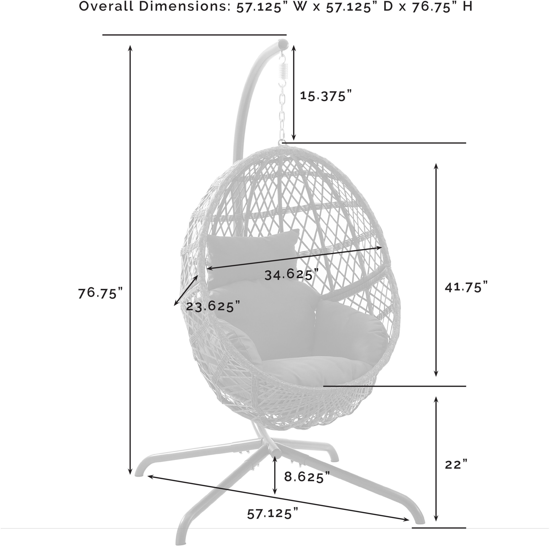 Egg chair dimensions best sale