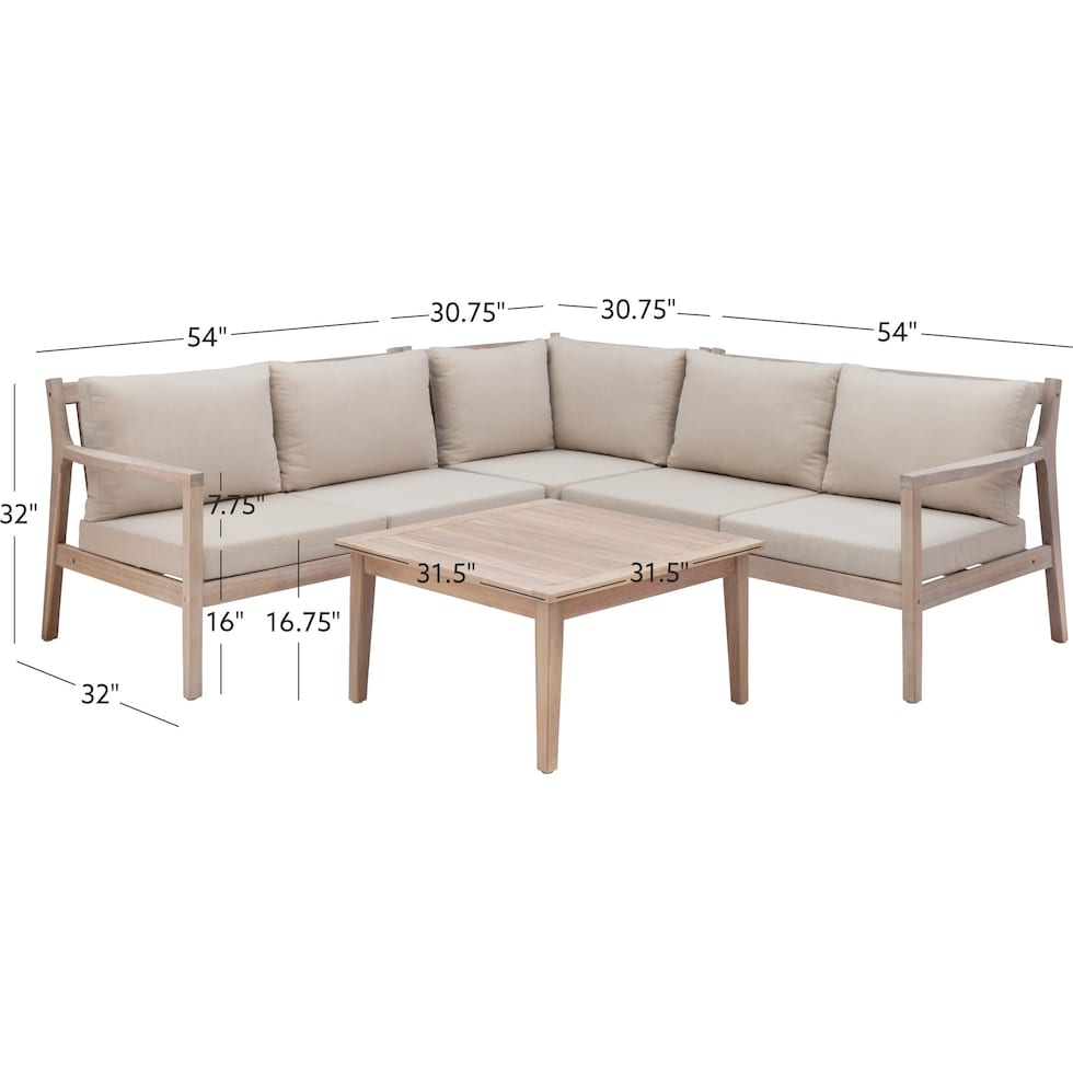 annotto bay beige outdoor sectional set   