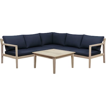Annotto Bay 3-Piece Outdoor Sectional and Coffee Table Set