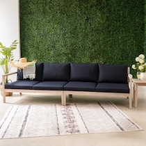 annotto bay blue natural outdoor loveseat   