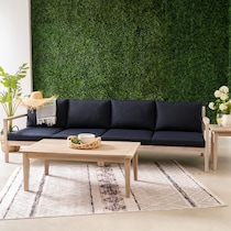 annotto bay blue natural outdoor loveseat   
