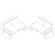 annotto bay blue natural outdoor loveseat   
