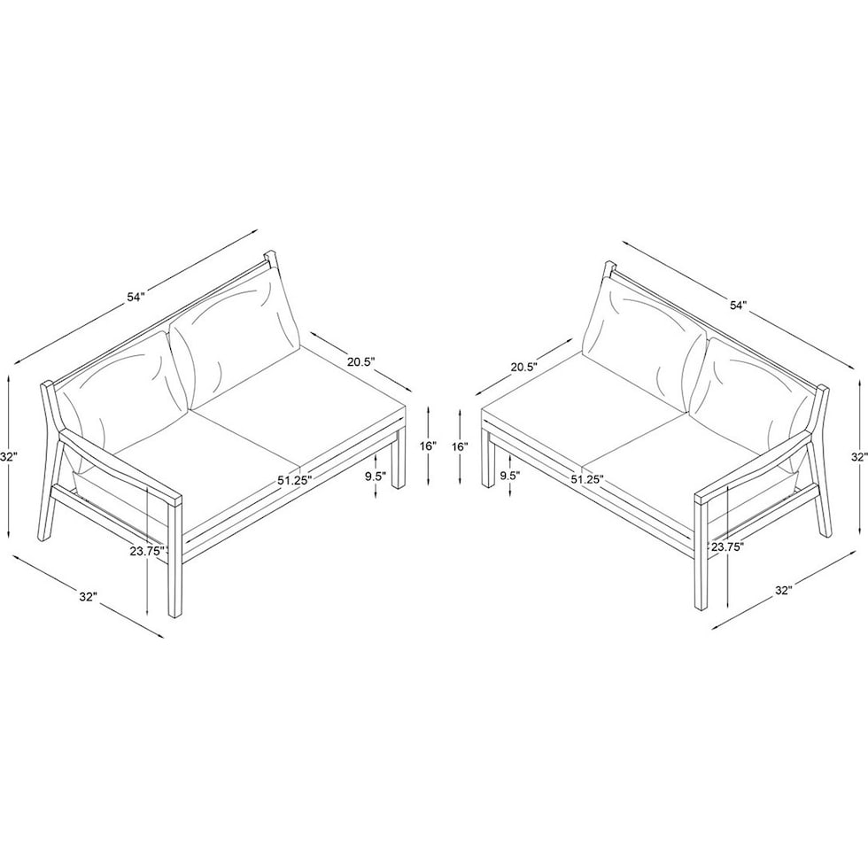 annotto bay blue natural outdoor loveseat   