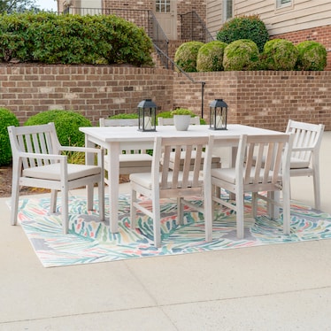 Annotto Bay Outdoor Dining Table, 2 Armchairs and 4 Sidechairs