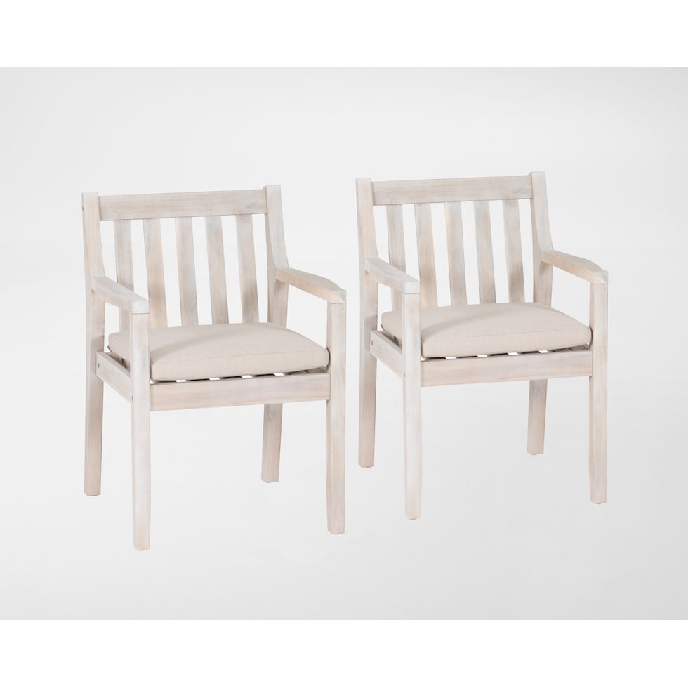 annotto bay light brown outdoor dining armchairs set   