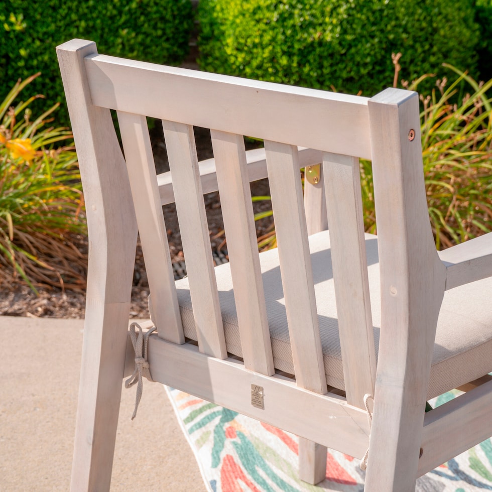 annotto bay light brown outdoor dining armchairs set   