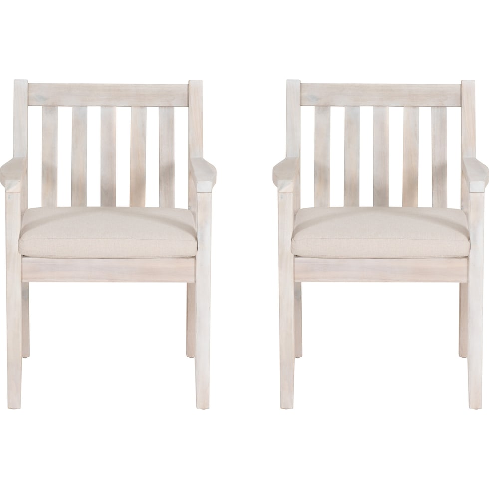 annotto bay light brown outdoor dining armchairs set   