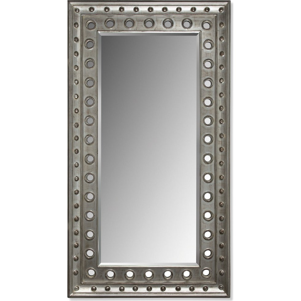 antiqued white and black black floor mirror   
