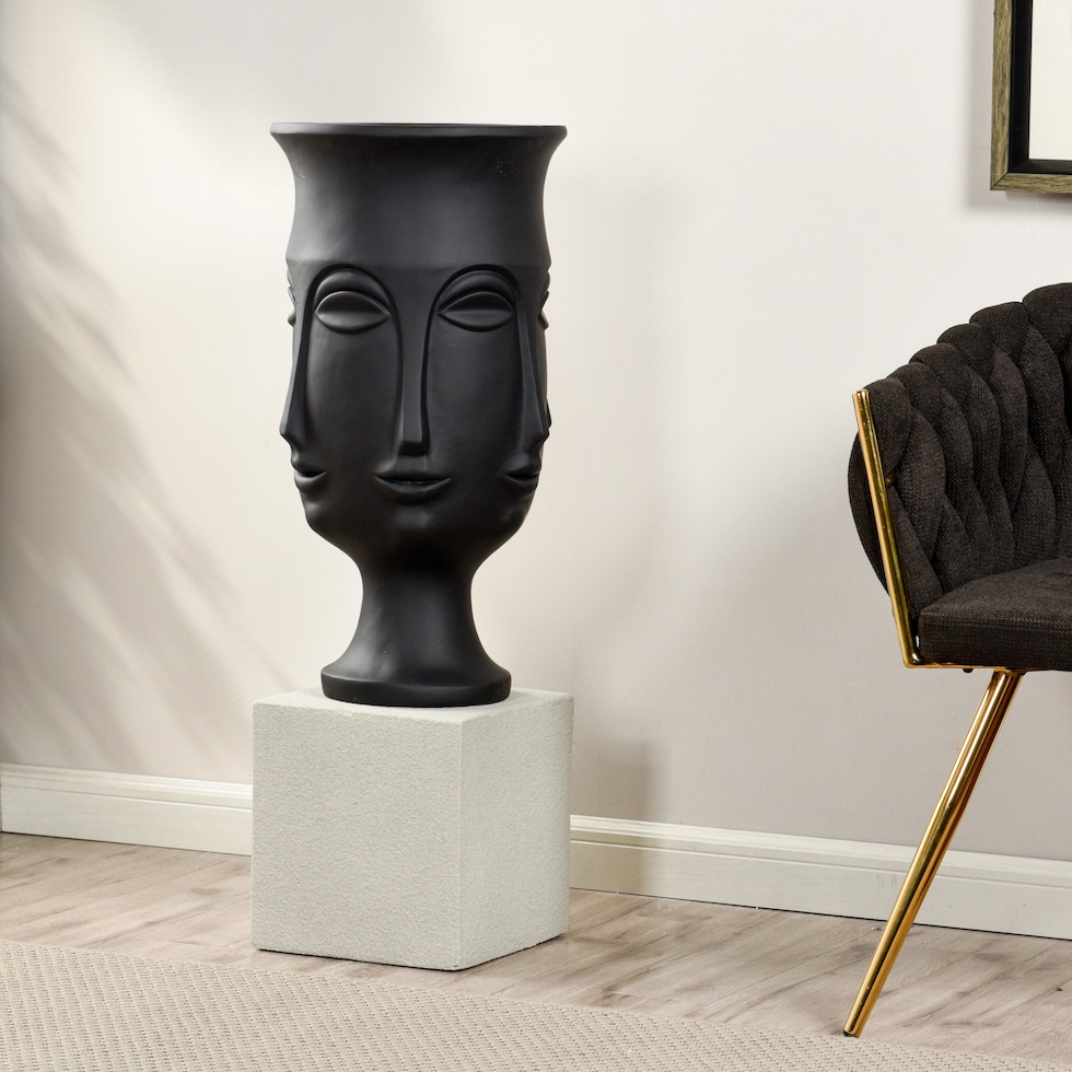 anubis black vase   