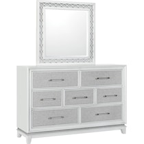 apollo silver dresser and mirror   