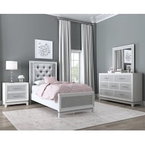 apollo silver dresser and mirror   