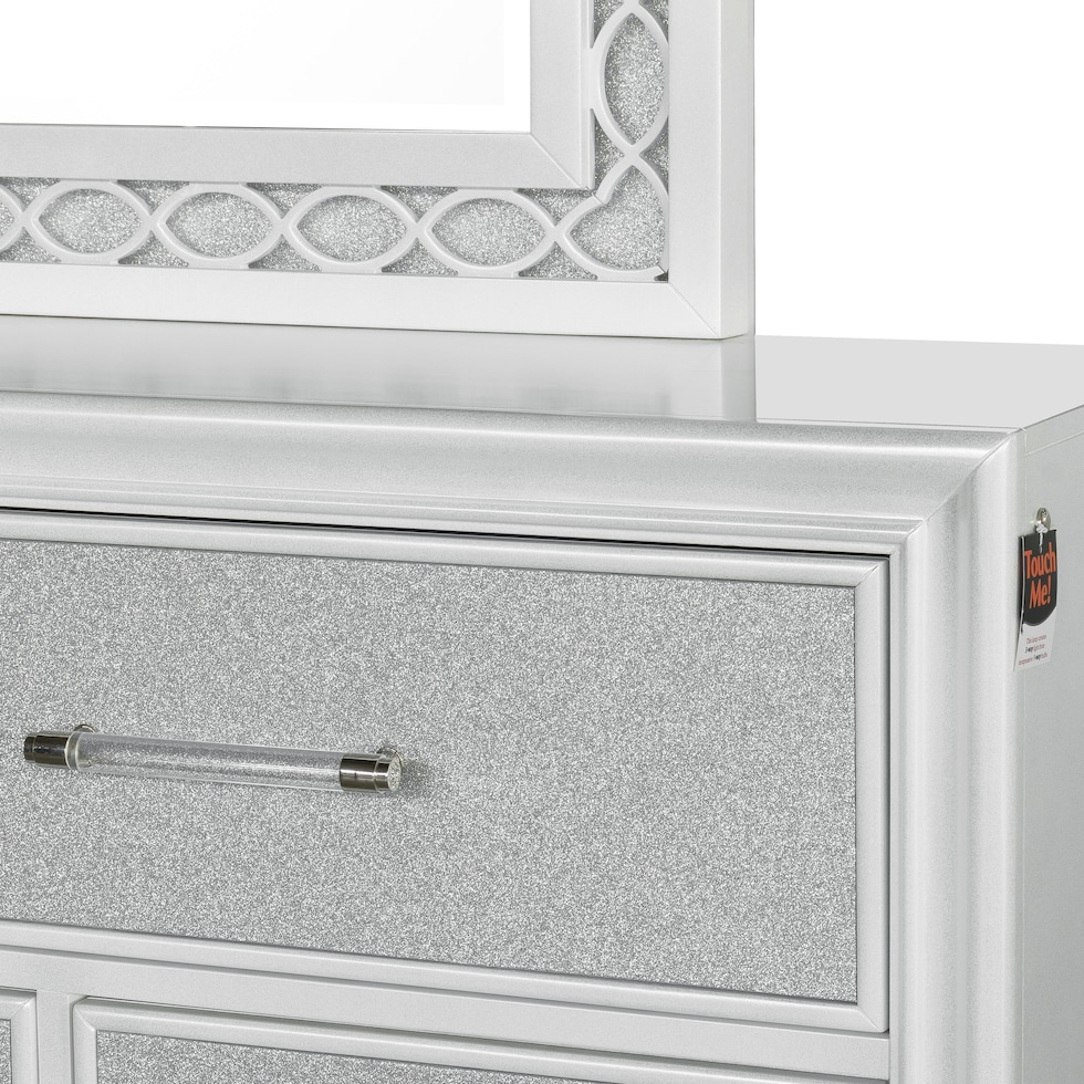 apollo silver dresser and mirror   