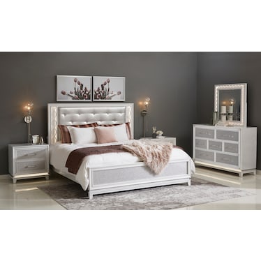 Apollo Upholstered Bed with LED Lights