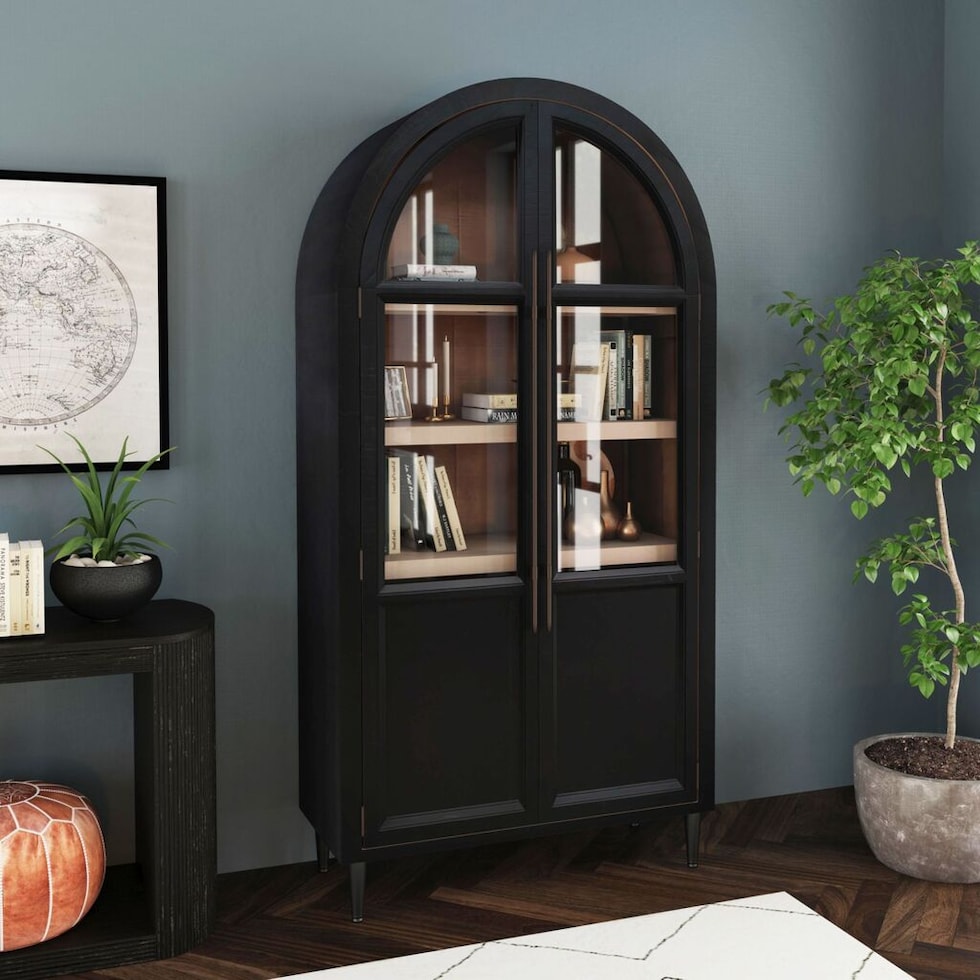 archer black bookcase   