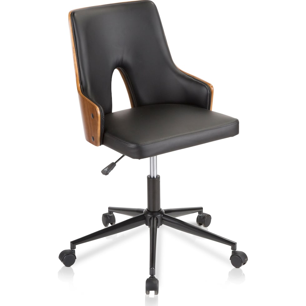 archie black and walnut office chair   