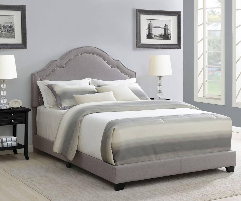 Archie Queen Upholstered Bed Gray American Signature Furniture