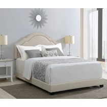 archie light brown queen upholstered bed   