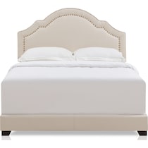 archie light brown queen upholstered bed   
