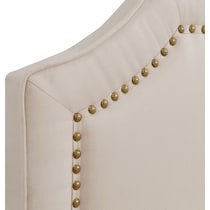 archie light brown queen upholstered bed   