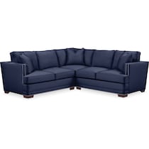 arden blue  pc sectional with left facing loveseat   