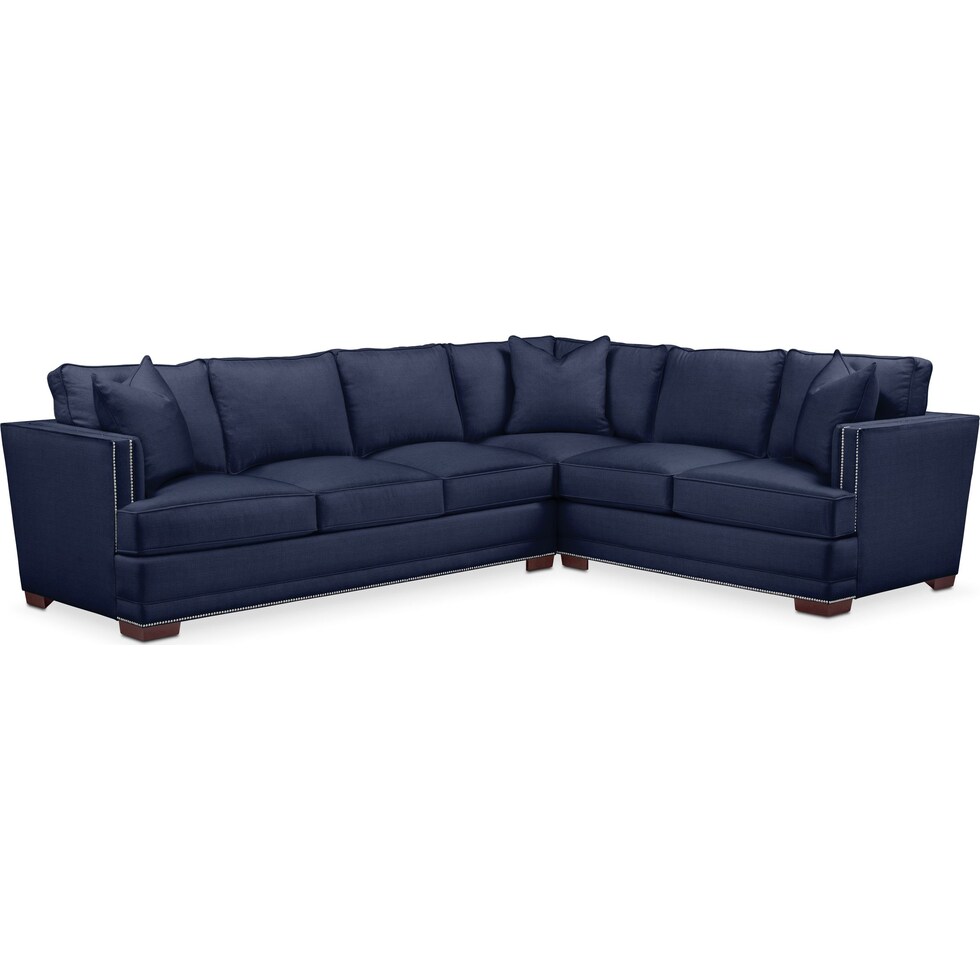 arden blue  pc sectional with left facing sofa   