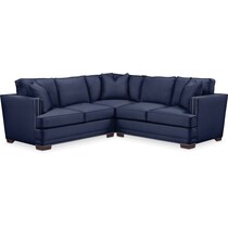 arden blue  pc sectional with right facing loveseat   