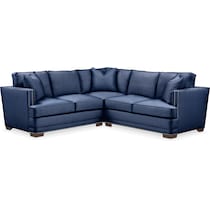 arden blue  pc sectional with right facing loveseat   