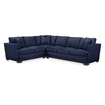 arden blue  pc sectional with right facing sofa   