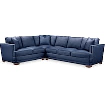arden blue  pc sectional with right facing sofa   