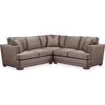 arden dark brown  pc sectional with left facing loveseat   