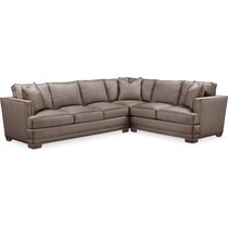 arden dark brown  pc sectional with left facing sofa   