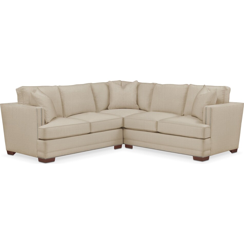 arden depalma taupe  pc sectional with left facing loveseat   