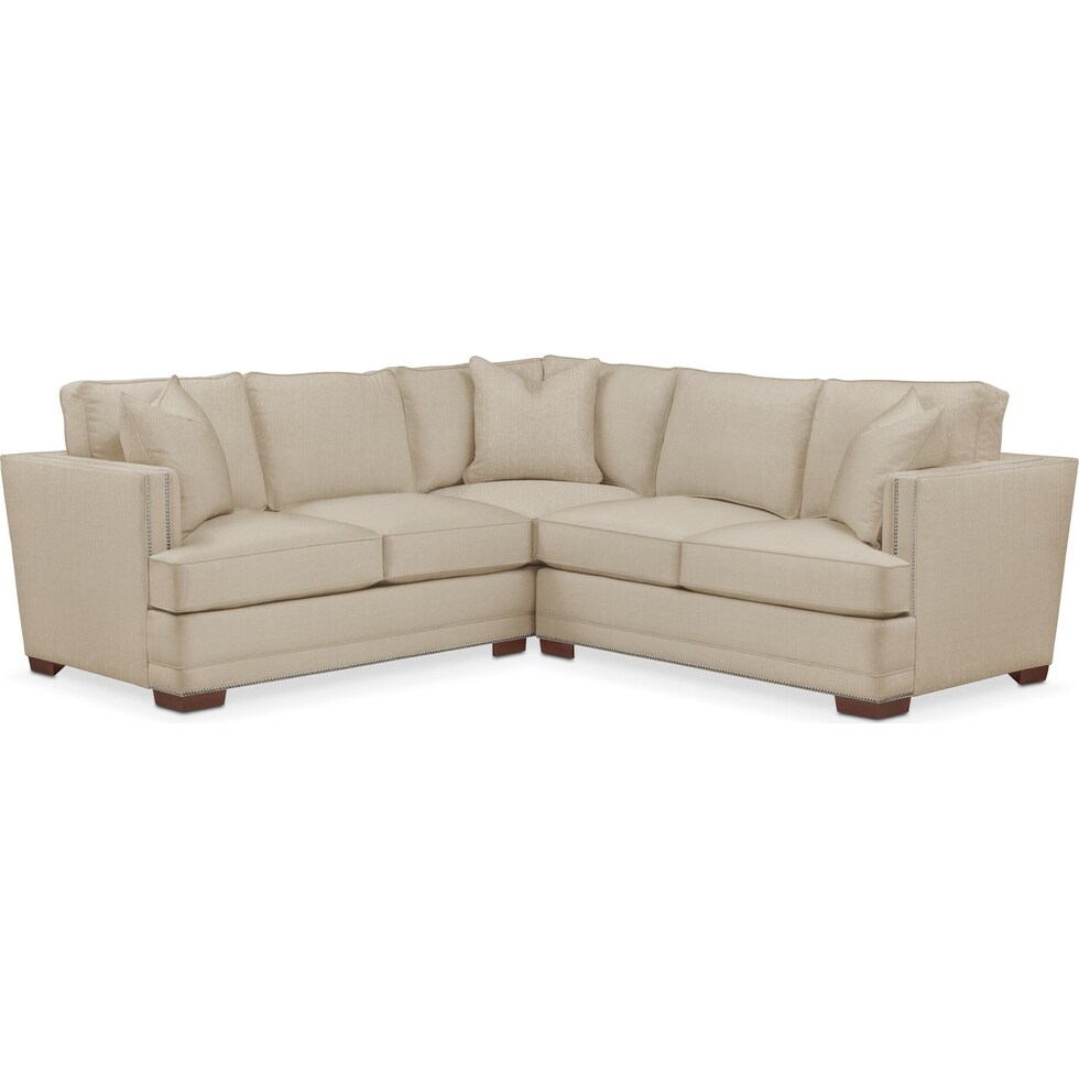 arden depalma taupe  pc sectional with right facing loveseat   