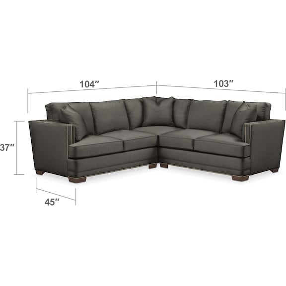 Living Room Furniture - Arden 2-Piece Small Sectional