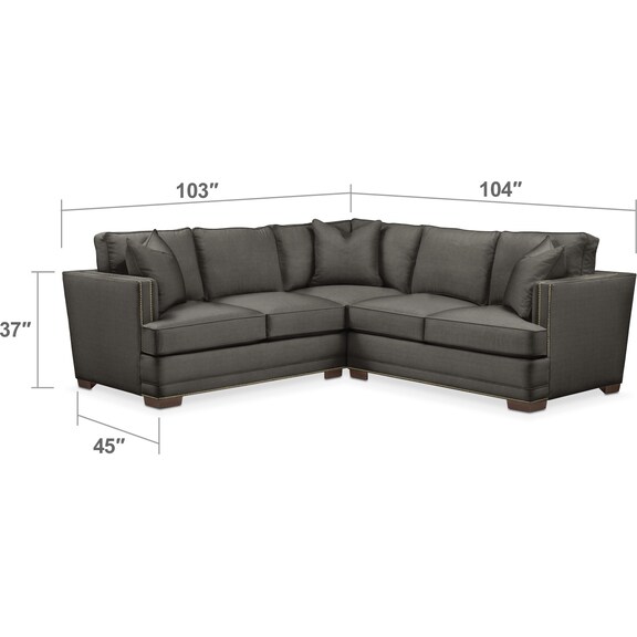 Living Room Furniture - Arden 2-Piece Small Sectional