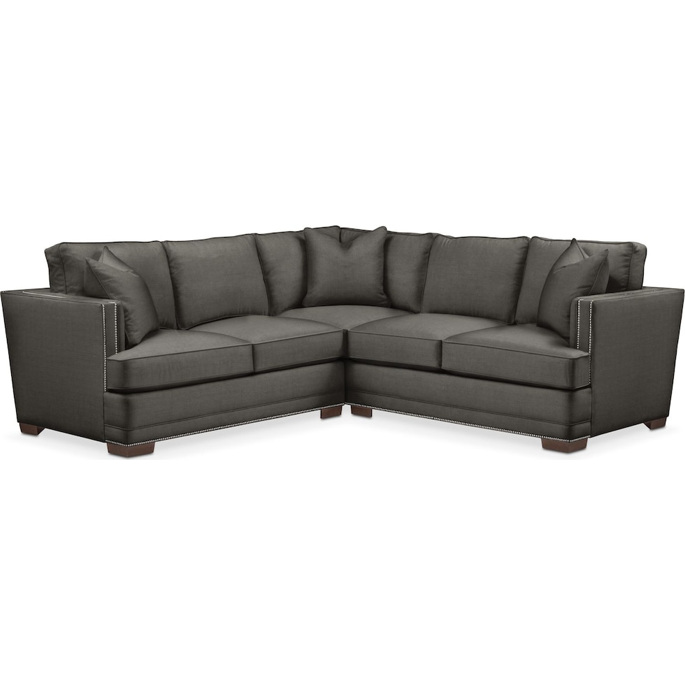 arden gray  pc sectional with left arm facing loveseat   