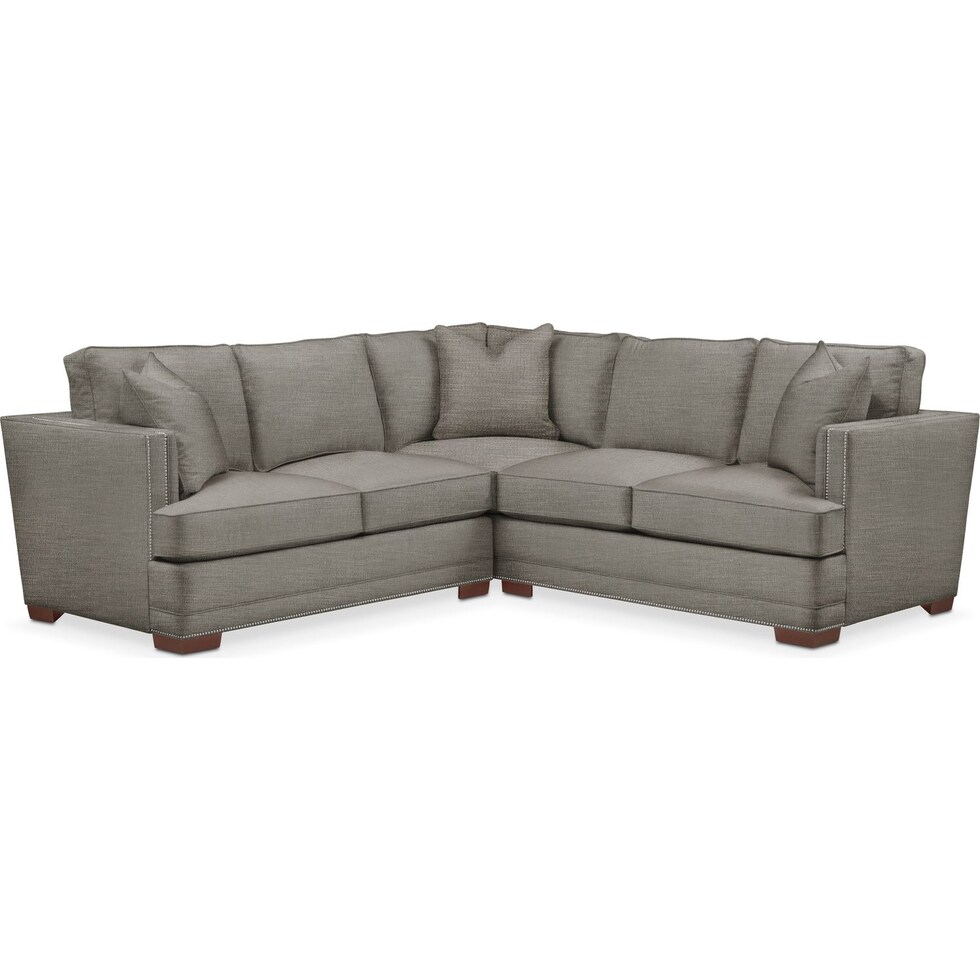 arden gray  pc sectional with left facing loveseat   