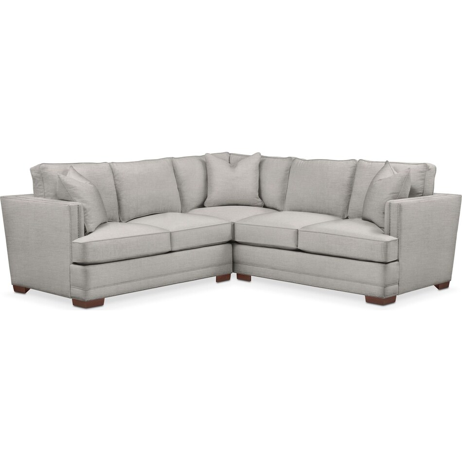 arden gray  pc sectional with left facing loveseat   