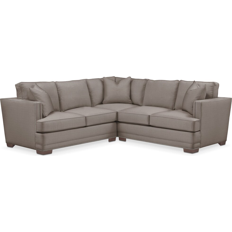 arden gray  pc sectional with left facing loveseat   