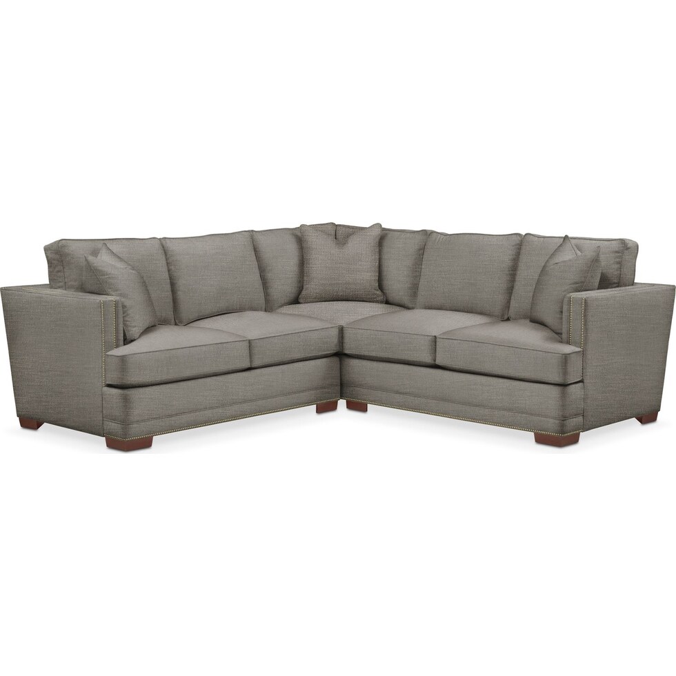 arden gray  pc sectional with left facing loveseat   