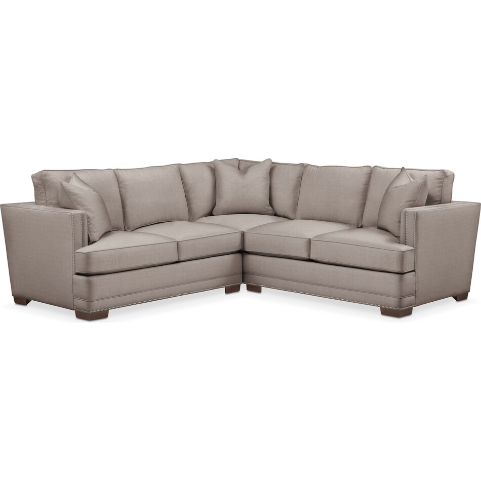 arden gray  pc sectional with left facing loveseat   