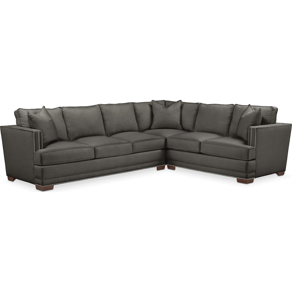 arden gray  pc sectional with left facing sofa   