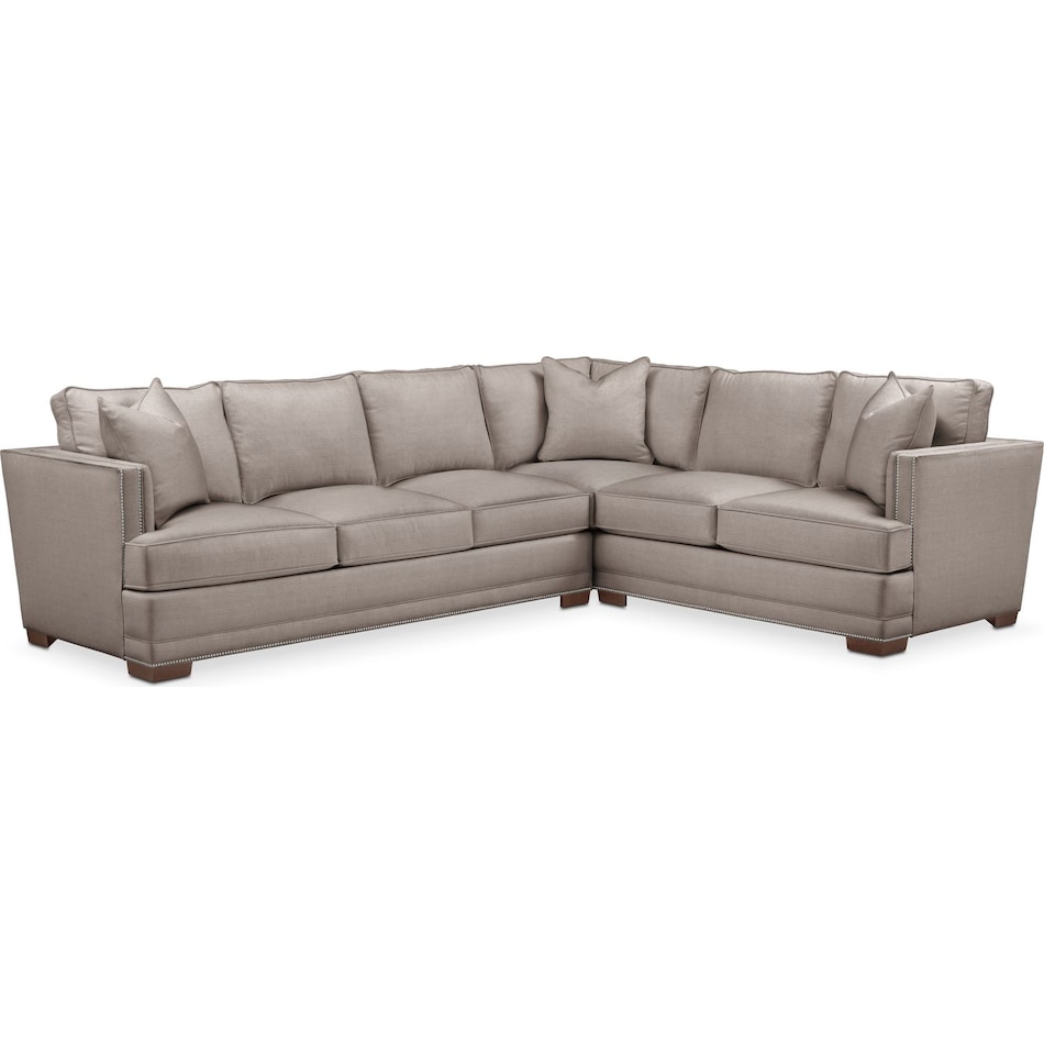 arden gray  pc sectional with left facing sofa   