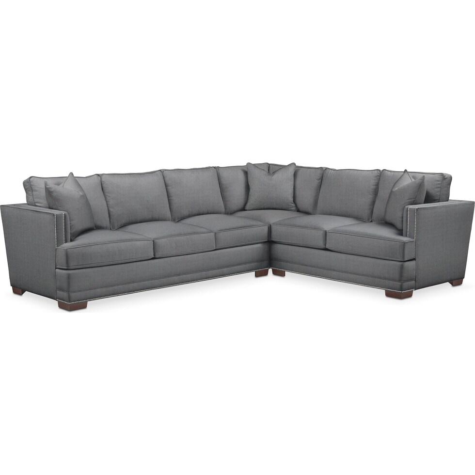 arden gray  pc sectional with left facing sofa   