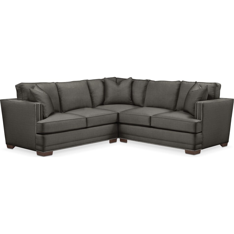 arden gray  pc sectional with right arm facing loveseat   