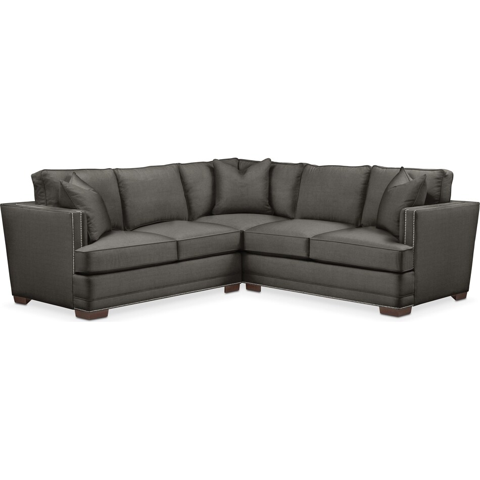 arden gray  pc sectional with right arm facing loveseat   